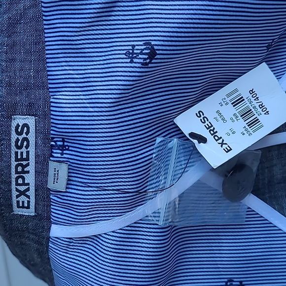 EXPRESS Photographer Grey Silver Weave Cotton Sz 40 R Fitted Mens Sport Coat NEW - Picture 8 of 10